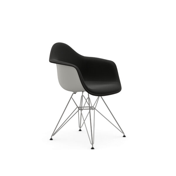 Eames sidechair DAR RE, kleur Cotton White, kleur bekleding Nero