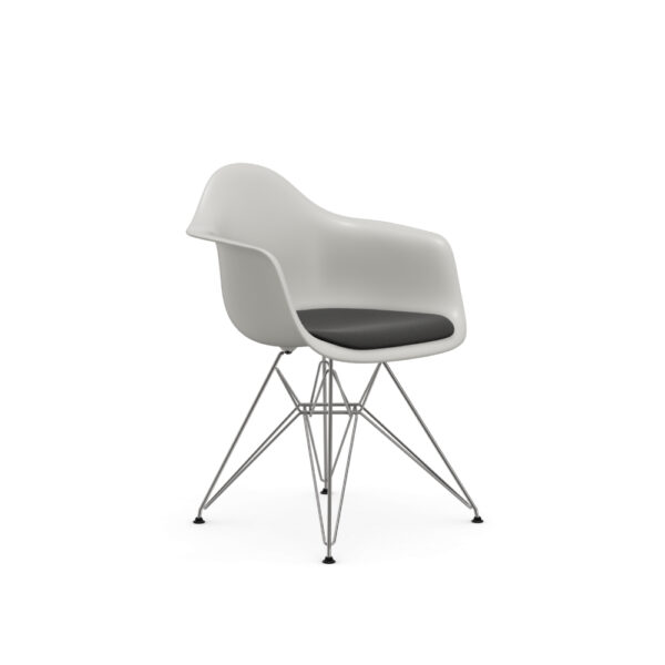 Eames sidechair DAR RE, kleur Cotton White, kleur bekleding Nero